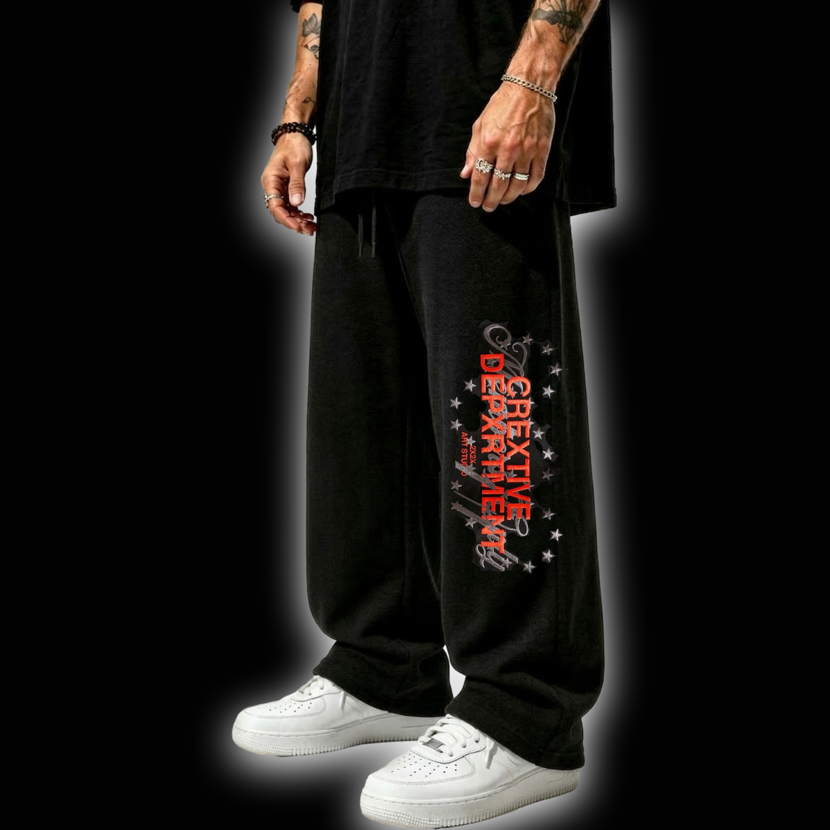 Crextive Depxrtment Manuscript Pants