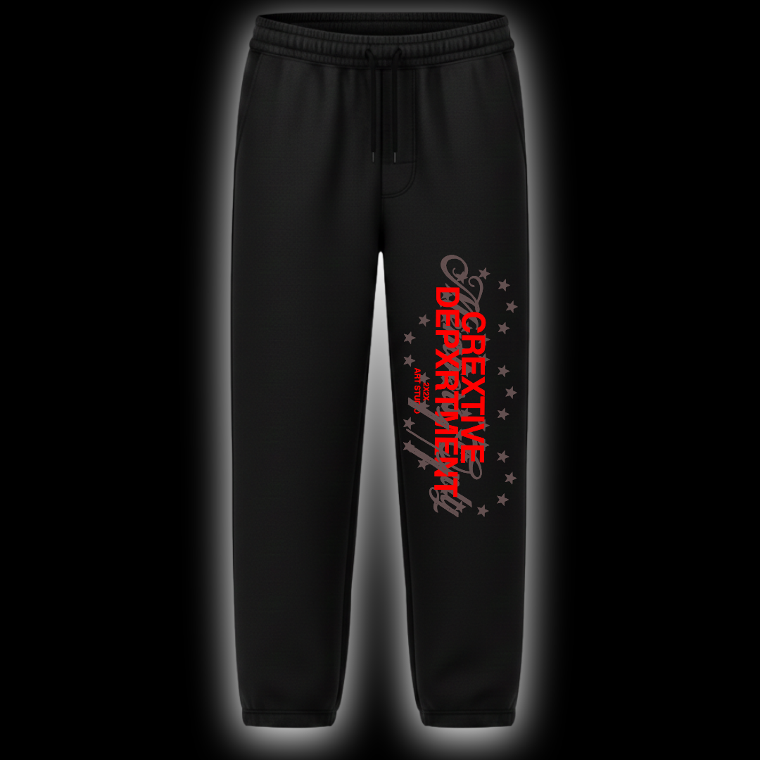 Crextive Depxrtment Manuscript Pants